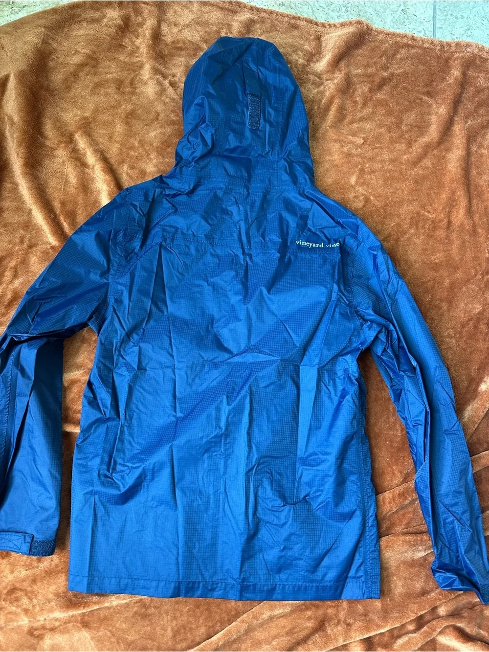 Vineyard Vines Royal Blue Hooded Rain Jacket